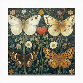 Butterflies And Flowers Art 3 Canvas Print