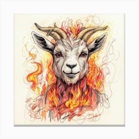 Goat On Fire 62 Canvas Print