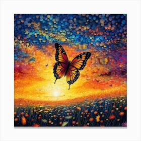 Butterfly At Sunset 1 Canvas Print