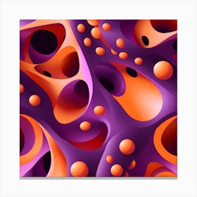 Purple and Orange Molecular Mirage Abstract Canvas Print