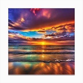 Sunset On The Beach 172 Canvas Print