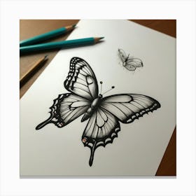 Butterfly Drawing 1 Canvas Print