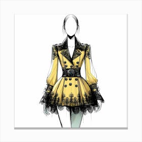 Yellow Trench Coat 2 Canvas Print