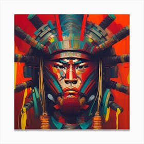 Style A Fusion Of A Samurai Warrior And Aztec warrior 1 Canvas Print