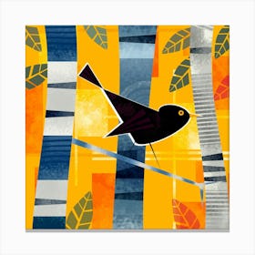 Blackbird on Branch Canvas Print