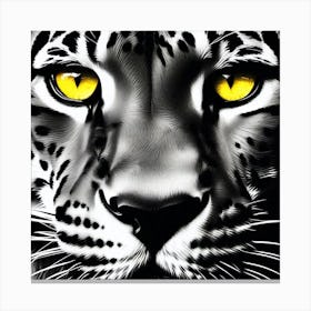 Leopard With Yellow Eyes Canvas Print
