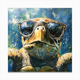 Sea Turtle In Sunglasses 11 Canvas Print