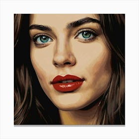 Portrait Of A Woman With Dark Hair Canvas Print