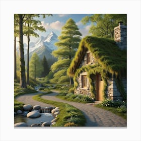 Cottage In The Woods 3 Canvas Print