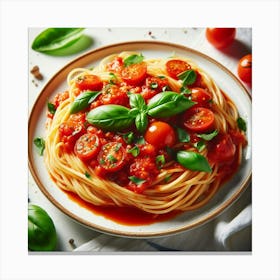 Spaghetti With Tomato Sauce 2 Canvas Print