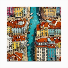 Lisbon Canal Canvas Print