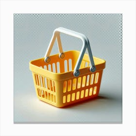 "The Yellow Shopping Basket: A Symbol of Consumerism and Materialism in the 21st Century Canvas Print