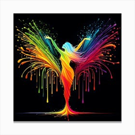 Vibrant Beauty: Abstract Rainbow Woman Wall Art" Canvas Print