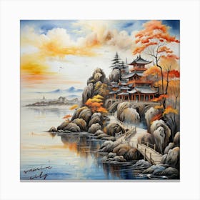 Asian Landscape Painting Canvas Print