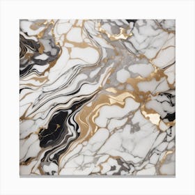 Black And Gold Marble Texture 1 Canvas Print