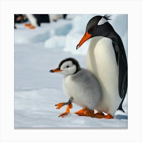 Antarctic Penguins 4 Canvas Print