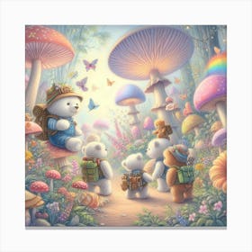 Teddy Bears In The Forest 2 Canvas Print