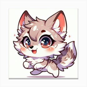 A coyote chibi-style Canvas Print