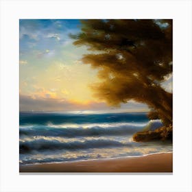 Sunset At The Beach Canvas Print