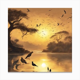 Sunset In The Savannah Canvas Print