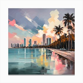 Sunset In Miami, 1315 Canvas Print