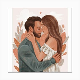 Heartfelt Embrace Valentine S Day Print Art Canvas Print