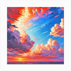 Sunset With Clouds 1 Canvas Print