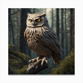 Owl In The Forest 123 Canvas Print