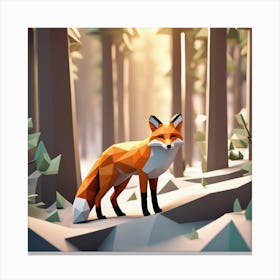 Fox In The Woods 25 Canvas Print