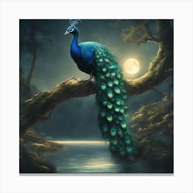 0 I Want A Picture Of A Peacock In The Forest With A Esrgan V1 X2plus (1) Canvas Print
