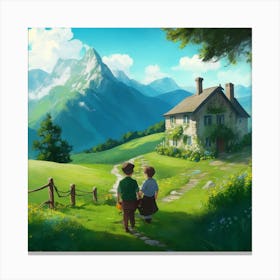 House In The Mountains Canvas Print