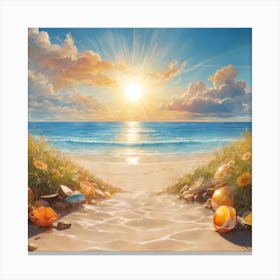 Beach Scene Canvas Print