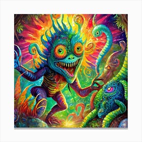 Psychedelic Monsters 4 Canvas Print