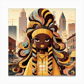 African American Girl Canvas Print