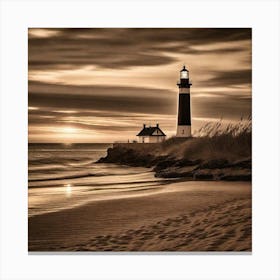 Lighthouse At Sunset 38 Canvas Print