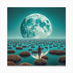 Man Walking In The Water Canvas Print