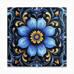 Blue Flower Art 2 Canvas Print