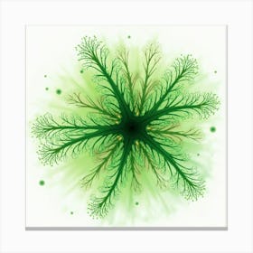 Bioengineering Advancements, Watercolor Mix Of Green And Biological Textures Canvas Print