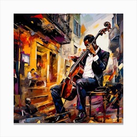 Cello Player Canvas Print