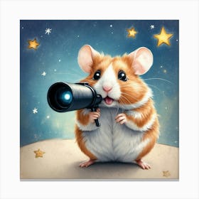 Hamster With Telescope 9 Canvas Print