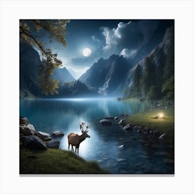 Moon night Canvas Print