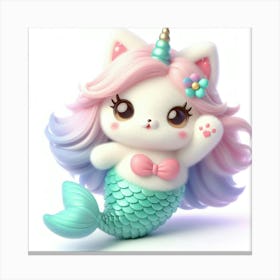 Mermaid Caticorn Canvas Print