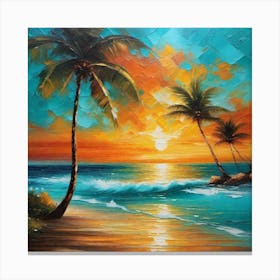 Sunset At The Beach 762 Canvas Print