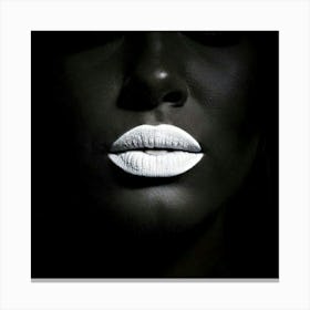 Firefly Lips, Black, Sealed, Silence, Female, Quiet, Mystery, Expression, Symbol, Power, Strength, S (8) Canvas Print