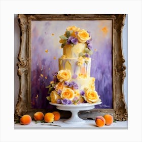Peach Wedding Cake Canvas Print