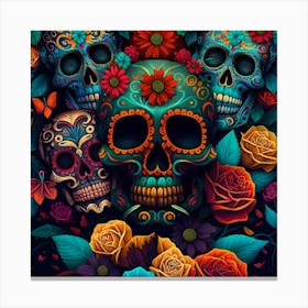 Day Of The Dead Skulls 3 Canvas Print