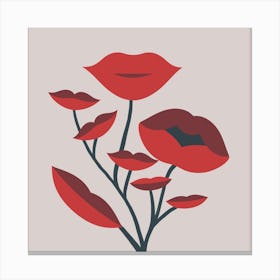 Kissing Lips Blossom Canvas Print