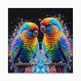 Rainbow Parrots Canvas Print