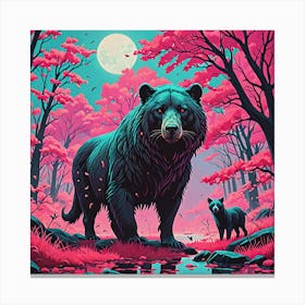 Bears In The Forest Canvas Print