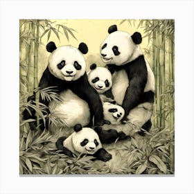 Panda Family Canvas Print